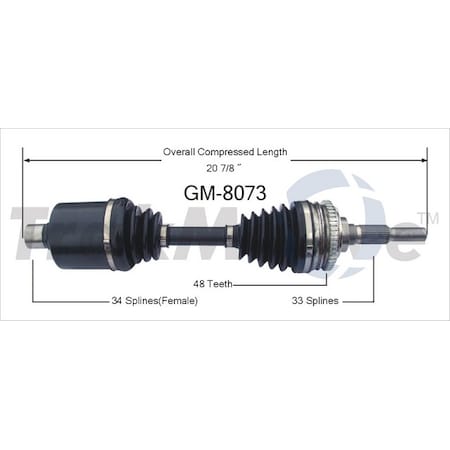 Surtrack Axle Cv Axle Shaft, Gm-8073 GM-8073